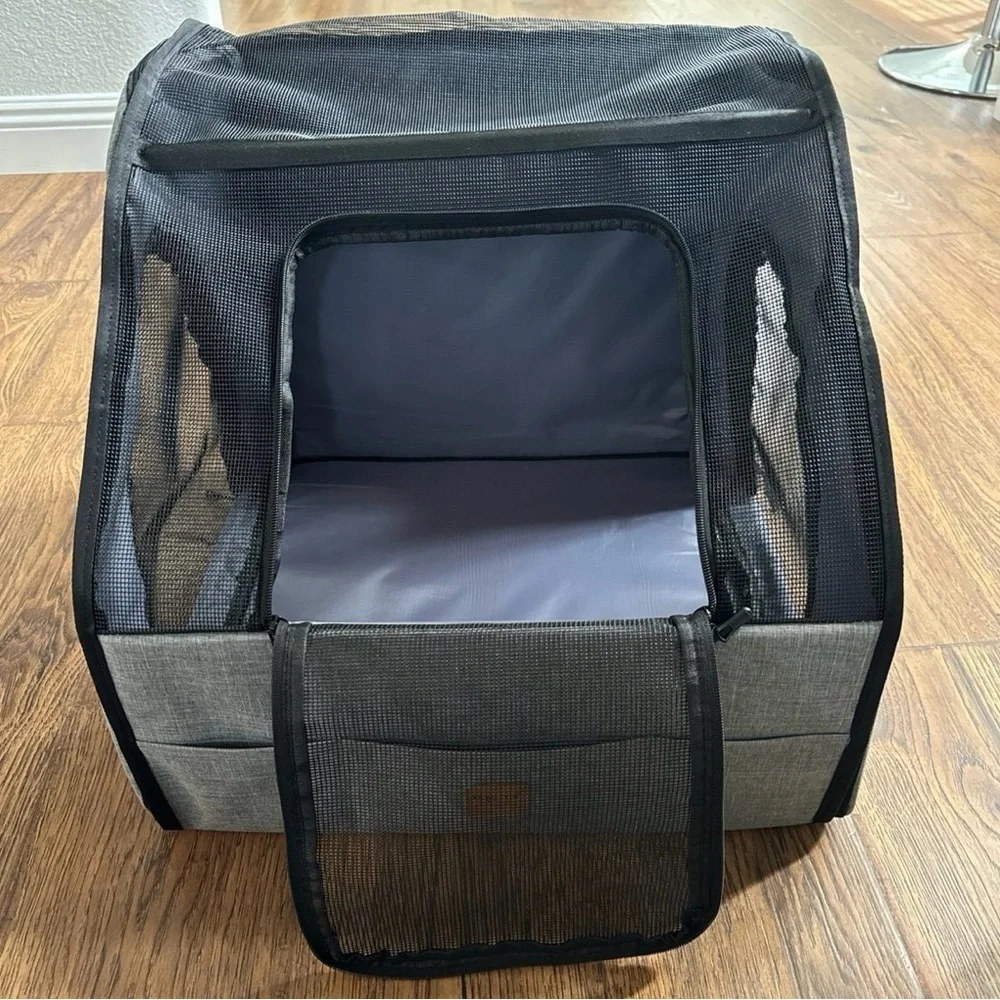 Frenchie Car Seat Cover Folding Hammock Travel Cage for Safe Travels